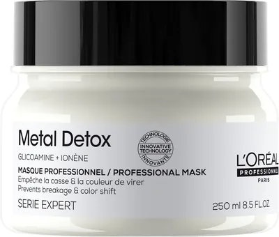 Masque L'Oreal Professionnel Metal Detox - 87% de prévention des dépôts métalliques - Cheveux secs, abîmés et cassants - 2