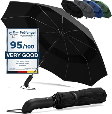 Parasol Kieszonkowy Burzowy z Automatycznym Otwieraniem i Zamykaniem + Torba | Dla Mężczyzn, Kobiet i Dzieci - Podróżny, Kompaktowy