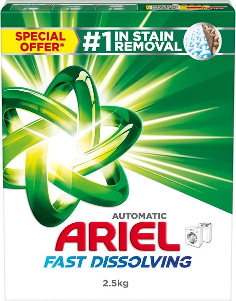 Ariel Fast Dissolving Laundry Detergent Powder, 2.5 KG