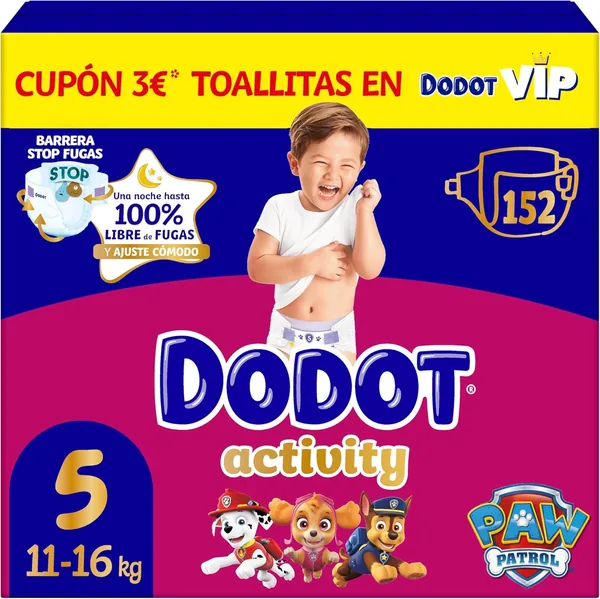 Dodot Activity Baby Diapers Size 5 (11-16 kg), 152 Nappies