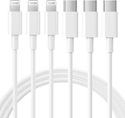 USB C to Lightning Cable 3Pack 6FT [Apple MFi Certified] iPhone Fast Charger Cable USB-C Power Deliv