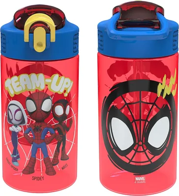 Zak Designs Spider-Man Kids Water Bottle, Leak-Proof
