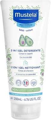 Gel Detergente 2 in 1 Mustela per Corpo e Capelli, adatto a Neonati e Bambini - Ideale per l'Uso Esterno