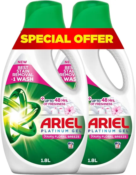 Ariel Floral Breeze Laundry Detergent Power Gel 1.8L x 2