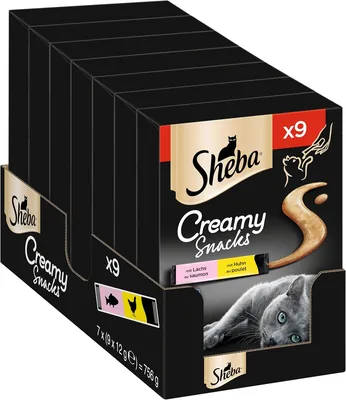 Sheba Kremowe Przekąski 425978 dla Kotów, 64 x 12 g