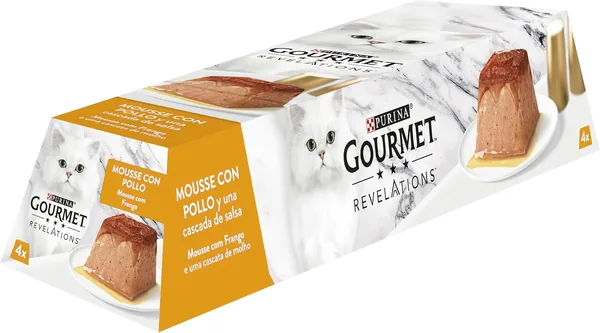 GOURMET Revelations Adult Wet Cat Food Mousse with Chicken Sauce 24 Pyramids 57g