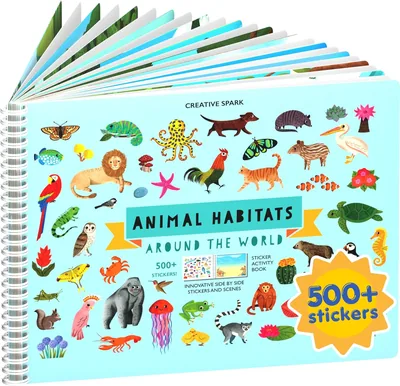 Cupkin Animal Habitats Sticker & Coloring Book: 500+ Stickers, 12 Scenes - Activity Book for Kids