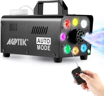 AGPTEK Máquina de Humo 2000CFM con 8 LED y Mando Inalámbrico para Fiestas