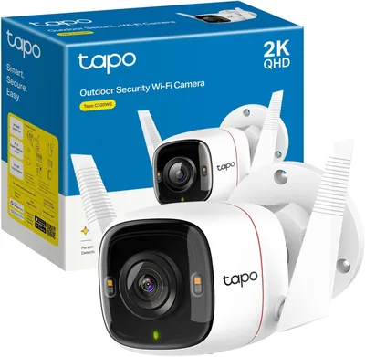 Tapo C320WS - Cámara de Vigilancia WiFi Exterior, 2K QHD, Detección AI | Detección de Movimiento, Personas, Vehículos y más. Visibilidad Nocturna