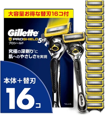 ジレット シェービングユニット交換用ブレード 16個入 男性用 深剃り 肌に優しいプロシールド Amazon.co.jp限定