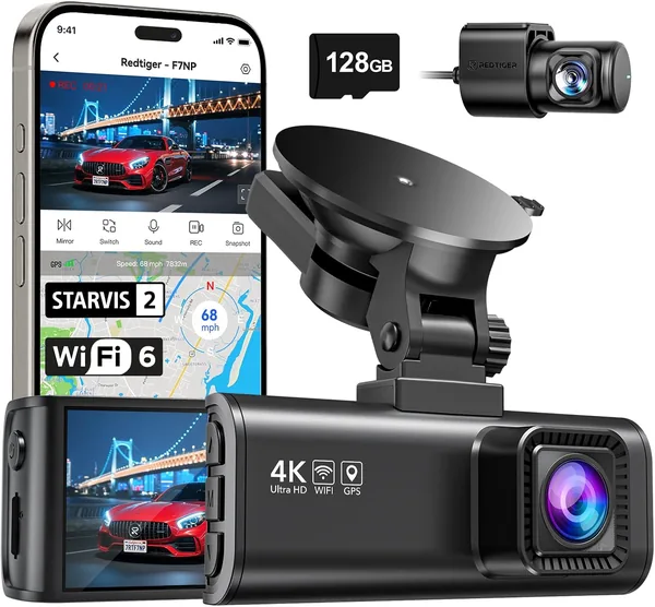REDTIGER 4K Dash Cam Front and Rear with STARVIS 2