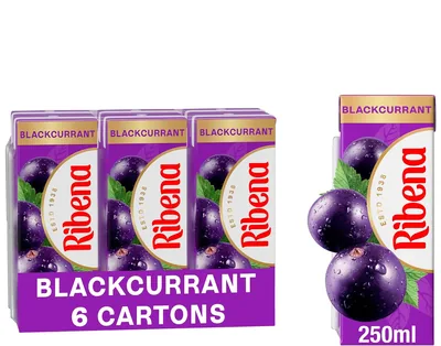 Ribena Blackcurrant Juice - 6 x 250ml Multipack