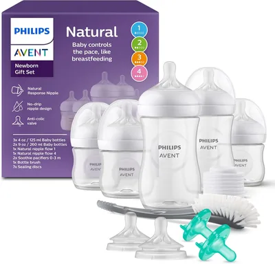Set de Regalo Natural Response Philips Avent | Recién Nacido | 4oz/125ml / 9oz/260ml | SCD838/02 - 51% Descuento