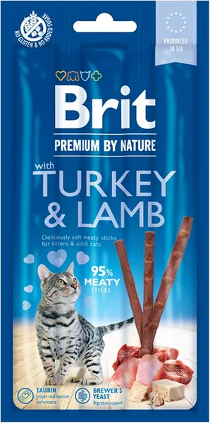 Brit Premium by Nature Cat Sticks with Turkey & Lamb, 3pcs