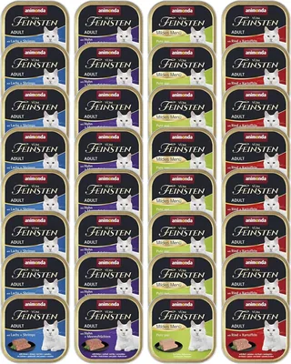 Animonda Vom Feinsten Adult Fish & Meat Variety (32 x 100 g), Nassfutter für Erwachsene Katzen, korn- und zuckermit, Fin - Best Deal