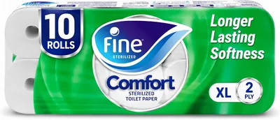 Fine Comfort XL Toilet Tissues 10 Rolls x 250 sheets 2 Ply, 15% Off