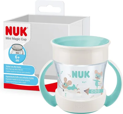 Tazza NUK Mini Magic Drip Proof, Antiscivolo 360°, BPA Free, 160ml, Turquoise - Best Deal