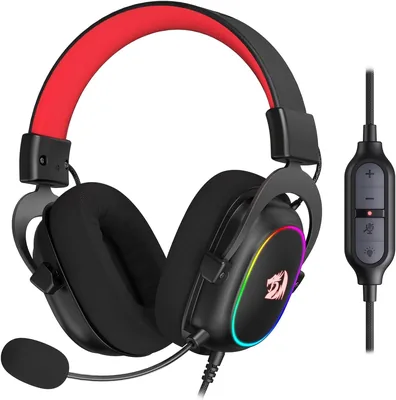 ريداغون H510 زيوس سماعة ألعاب سلكية - صوت محيطي 7.1 - وسادات فوم ذاكرة - مكبرات 53 ملم - مايكروفون قابل للفصل