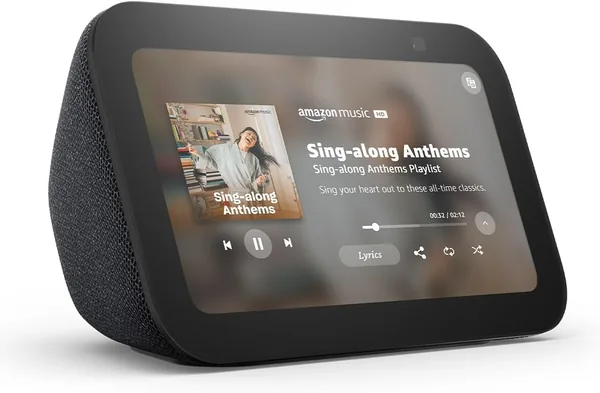 Amazon Echo Show 5 (newest model), Smart display, Designed for Alexa+, 2x the bass and clearer sound