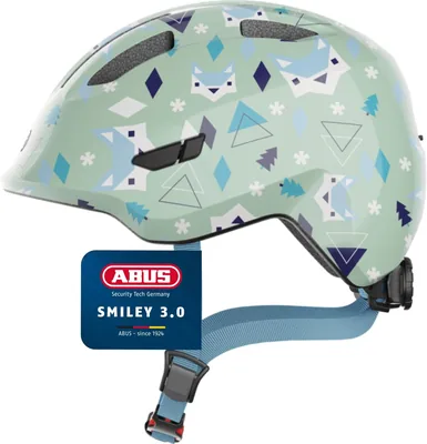 ABUS Smiley 3.0 Kinderfahrradhelm mit Tiefsitz, kindgerechten Designs und Platz für ein Pferdeschwanz - Für Mädchen geeignet