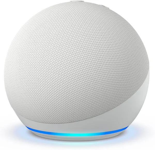 Echo Dot (5th Generation, 2022 Model) | Smart WiFi and Bluetooth Speaker with Alexa - with Louder and Wider Sound | Glacier White