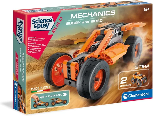 Clementoni Science Museum Mechanics Buggy & Quad Building Set - STEM Toys for Kids 8+