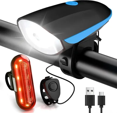 Gobikey Luci Bicicletta LED, Frontale e Posteriore Ricaricabili USB e Resistenti all'Acqua IP65, 1200 mAh per MTB Uomini Donne Bambini