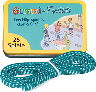 GLÜCKSWOLKE Gummitwist + Buch mit 25 Spielen: Indoor- & Outdoor-Spielzeug für Kinder ab 6-10 Jahren