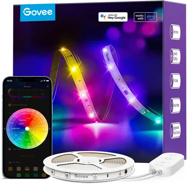 Govee 5M LED RGBIC WiFi, luces controladas por Alexa y Google Assistant, DIY, 39% de descuento