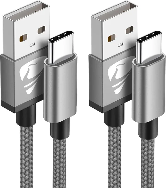 Yosou USB C Charger Cable 2M 2Pack USB A to USB C Type C Charger Fast Charging 3A Lead Braided for Samsung Galaxy S22 S21 S20,Pixel 8 7 6,PS5,Switch