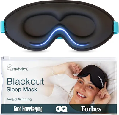 Máscara para Dormir MyHalos® - Modelo 2022 para Mujeres y Hombres - Máscara de Ojos sin Presión con Bolsa de Almacenamiento - Viaje, Yoga