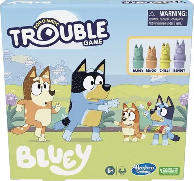 Hasbro Gaming Trouble: Bluey Edition Board Game for Kids 5+