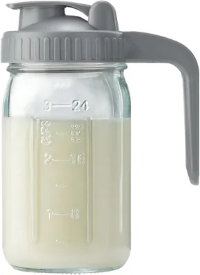 Botella de Almacenamiento de Leche Materna en Vidrio a Prueba de Fugas de 32 oz con Tapa y Pico, Tarro Boca Ancha - 9% de Descuento