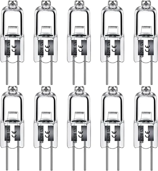 Levidon G4 Halogen Light Bulbs 20W 12V Clear Capsule 2 Pin Lamp Bulb