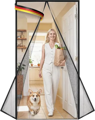 DOOR EASY Fly Screen Balcony Tür 100 x 200 cm Magnet - Premium Hochleistungsgewebe (Mehr reißfest als Glasfaser)