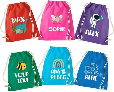 Pomchick PE Bag Kids Name Unicorn Astronaut Football Dinosaur Rain Best Deal