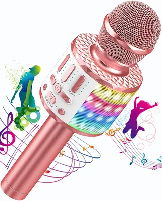 Microphone karaoké sans fil avec lumière de scène - Meilleur prix