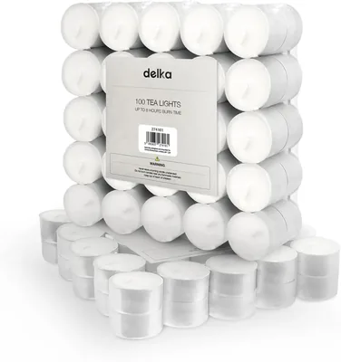 Delka Unscented Tea Lights White - 8 Hour Burn
