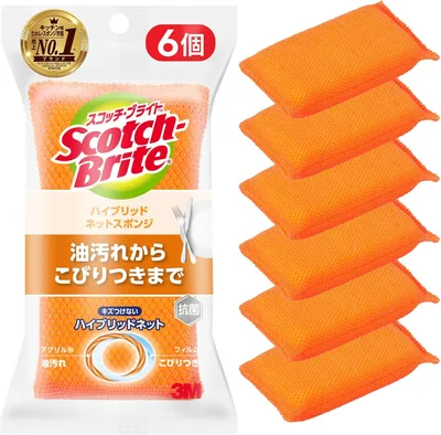 Amazon.co.jp限定 3M Scotch Brite Hybrid Net スパング 食器洗い用スポンジ キッチンスポンジ 傷に強い