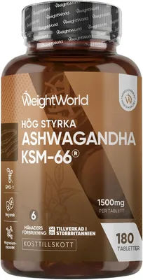 Ashwagandha KSM-66 1500mg - 5% Withanolider - 180 veganska tabletter, 6 månads konsumtion - 89% Off