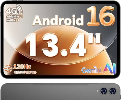 TECLAST T65 13.4 Zoll 120Hz Display, Android 16 Gaming Tablet mit 4G LTE und Dual SIM, 26GB RAM + 128GB ROM (erweitbar bis 4TB), Widevi - 37% Rabatt