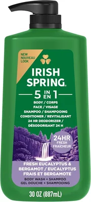 Irish Spring 5 in 1 Body Wash Men Fresh Eucalyptus