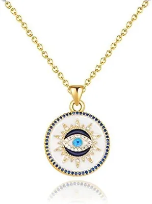 Smilebelle Evil Eye Necklace 14K Gold - Best Deal
