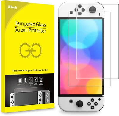 JETech Screen Protector for Nintendo Switch OLED (2021), 7-Inch, 2-Pack