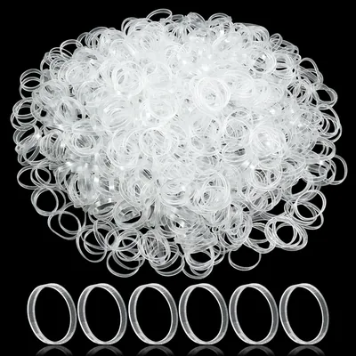 Hanyousheng 1000 Stukken Clear Elastic Haarbanden - Kleine Haarbanden, Elastische Haarbanden, Mini Rubberen Bandjes, Transparant Klein