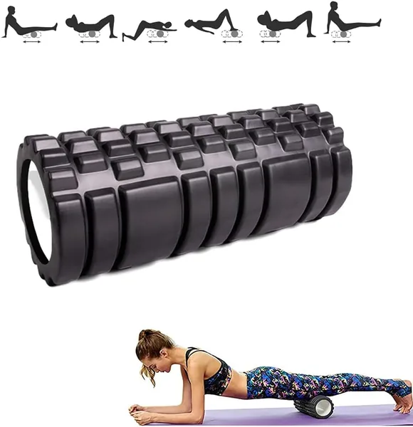 MAGIC SELECT Muscle Massage Roller Fitness Foam Roller Eva Foam Roller Pain Relief Muscle Training Back Leg Massage 33 x 14cm