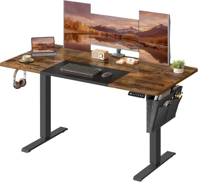 SONGMICS Elektrische hoogteverstelbare bureau, 140 x 60 x (71-120) cm | Stepless verstelling, splitsen plateau, geheugenfunctie met 4 instellingen