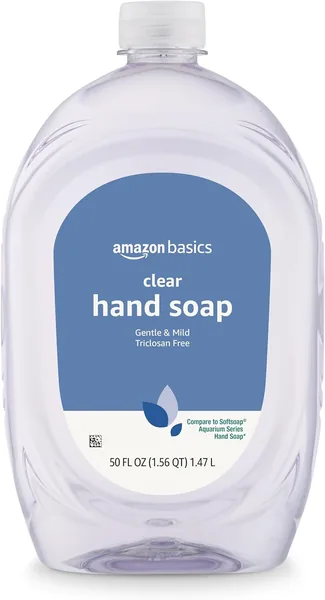 Solimo Gentle & Mild Clear Liquid Hand Soap Refill, Triclosan-Free, Dermatologist-Tested