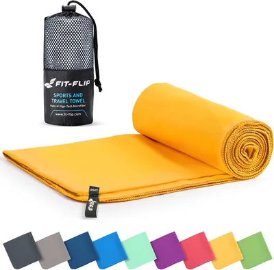 Fit-Flip Mikrofibretowel - Kompakt, ultraligt och snabbt dötande mikrofibercla - Perfekt för reis, sport och fitness