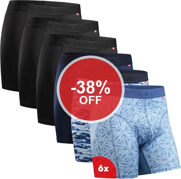 DANISH ENDURANCE 6 Pack Boxers Homme Respirants Légers Imperméables à la Transpiration - 38% de Réduction